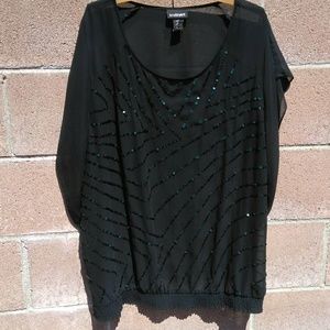 Lane Bryant sheer sequined top
